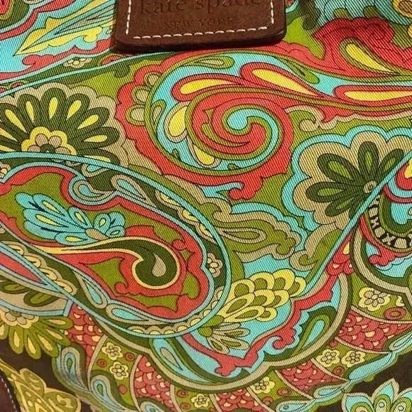Kate Spade Brown and Green Paisley Hobo Bag - Picture 10 of 16